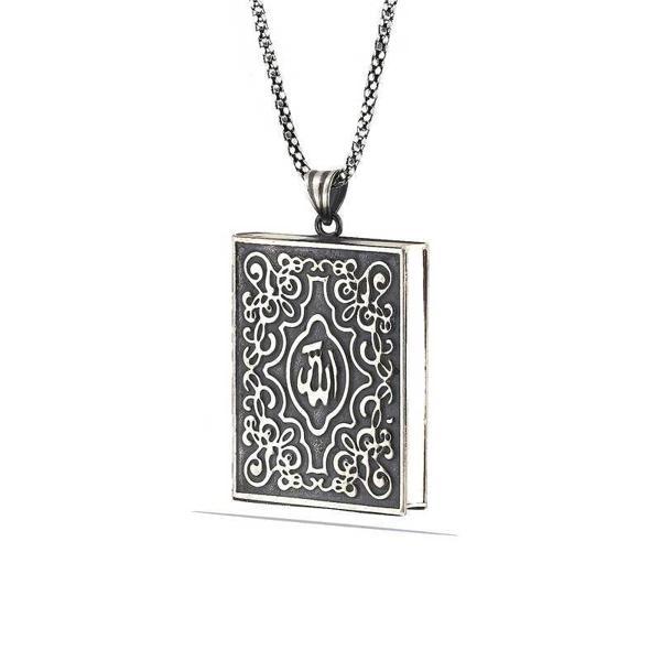 925 Ayar Gümüş Kare İçi Açılabilen Muskalık Gümüş Kolye - Image 1