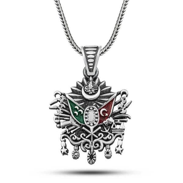 Gümüş Osmanlı Devlet Armalı Erkek Kolye - Image 1