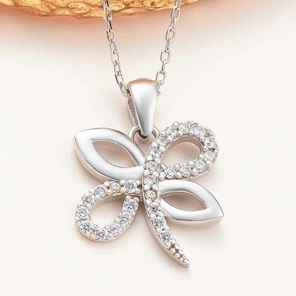 925 Ayar Gümüş Yusufçuk Kadın Kolye - Image 1