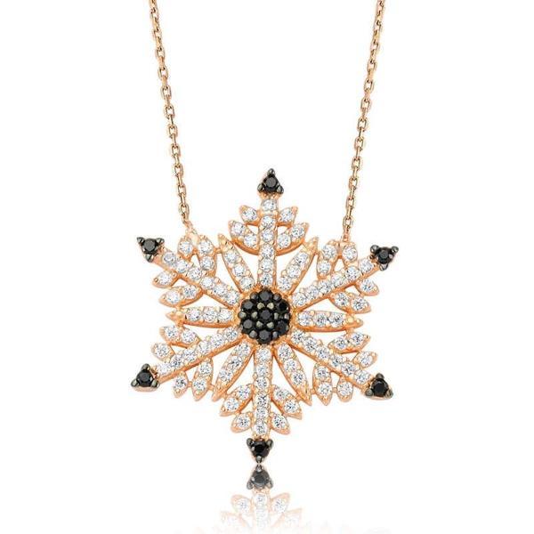 925 Ayar Gümüş Kar Tanesi Bayan Gümüş Kolye - Image 1