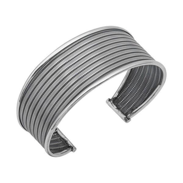 925 Ayar Gümüş Eskitme Desenli Kadın Bilezik - Image 1