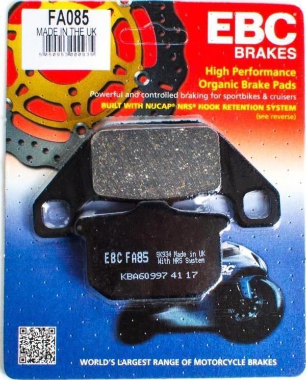 Ebc Fa085 1988-1995 Kawasaki VN 1500 Uyumlu Arka Fren Balatası Organik Balata - Image 1