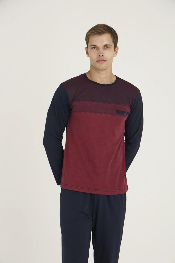 MDB Kocabey 9217 Erkek O.Yaka Flato Cepli Pijama Takım - Image 1