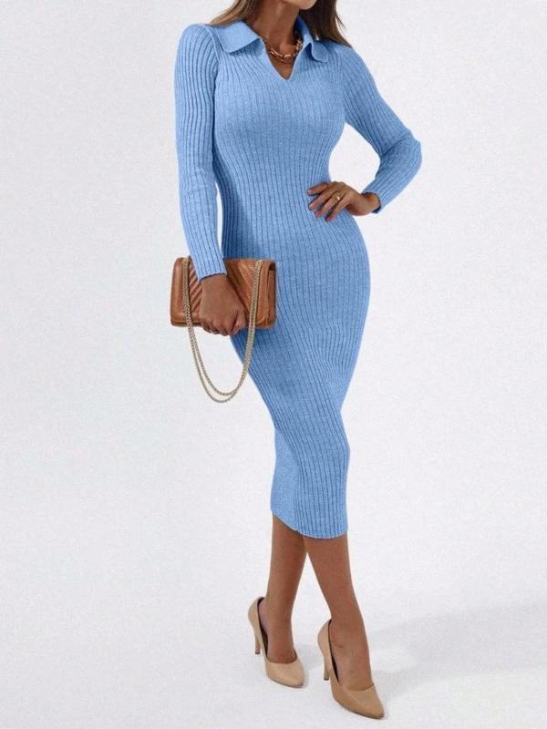 MDB Kadın Siyah Triko Uzun Elbise - Image 1