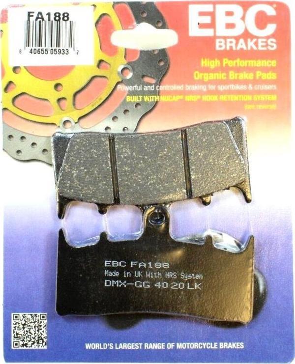 Ebc Fa188 1996-2001 Kawasaki ZX-9 R Uyumlu Ön Fren Balatası Organik Balata - Image 1