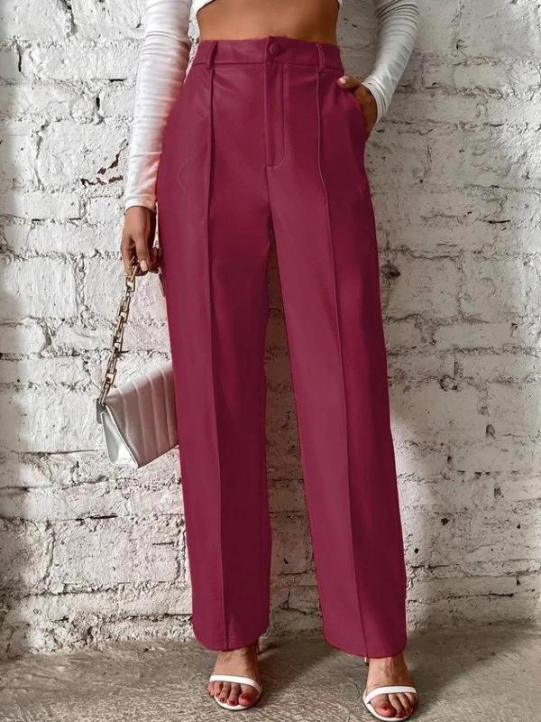 MDB Kadın önden Fermuarlı Cepli Geniş Kesim Lame Deri Pantolon - Image 1