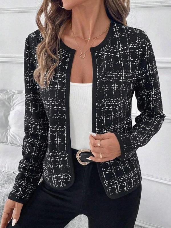 MDB Kadın Uzun Kollu önü Açık şanel Kısa Ceket - Image 1