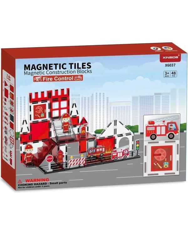 Manyetik Tiles Yangın Kontrol 48 Adet Manyetik Yapı Magnetic Bloklar - Image 1