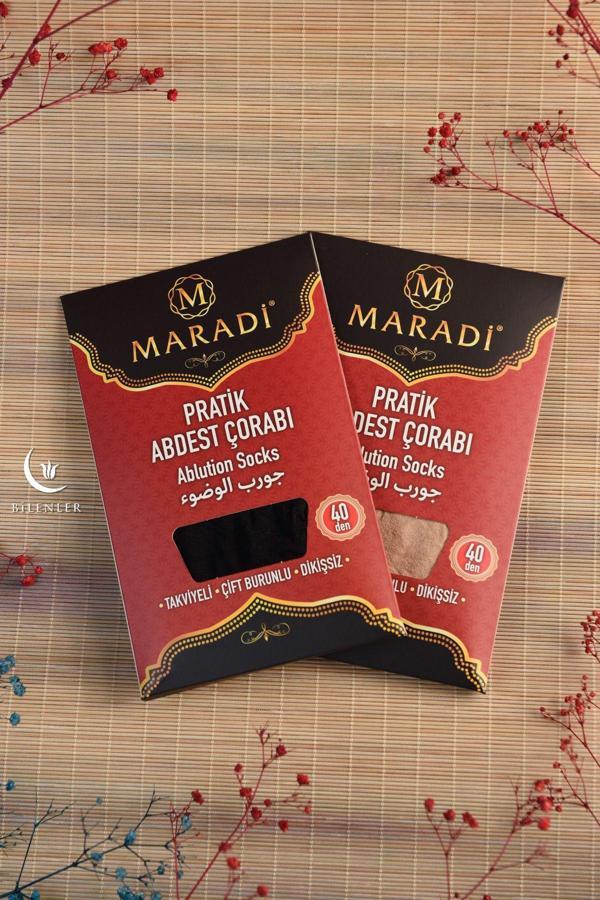 Pratik Abdest Çorabı İkili Takım Siyah ve Ten Renk - Image 1