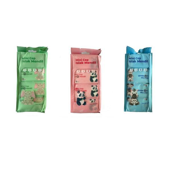 Baysa Alkolsüz Bitki Özlü Mini Islak Cep Mendili - 8'li 24 Paket - Image 1