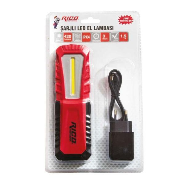 013-RC0038 Şarjlı LED El Lambası 420 Lümen - Image 1