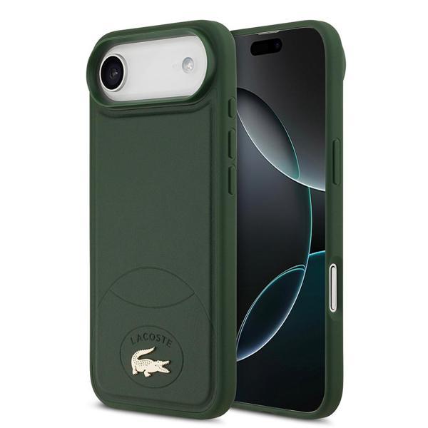 Lacoste İphone 17 Air Uyumlu Kılıf Lacoste Lisanslı M-Safe Şarj Özellikli Pu Deri Metal Logolu Kapak Yeşil - Image 1