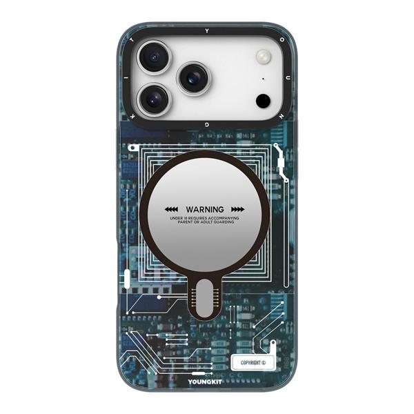 Youngkit İphone 17 Pro Uyumlu Kılıf M-Safeli Kamera Denetim Butonlu Youngkit Technology Serisi Kapak Mavi - Image 1