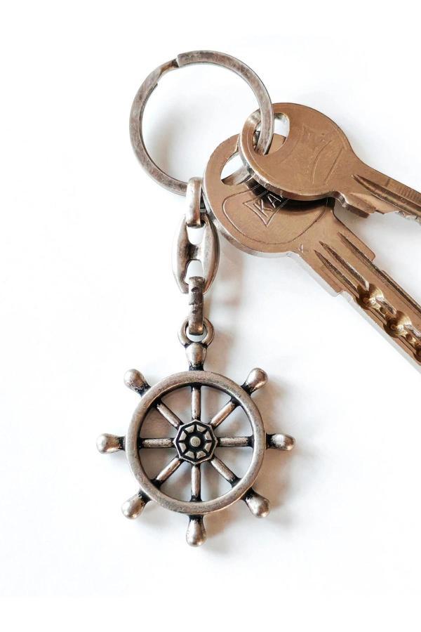 Yelkenli Tekne Dümeni Metal Anahtarlık - Image 1