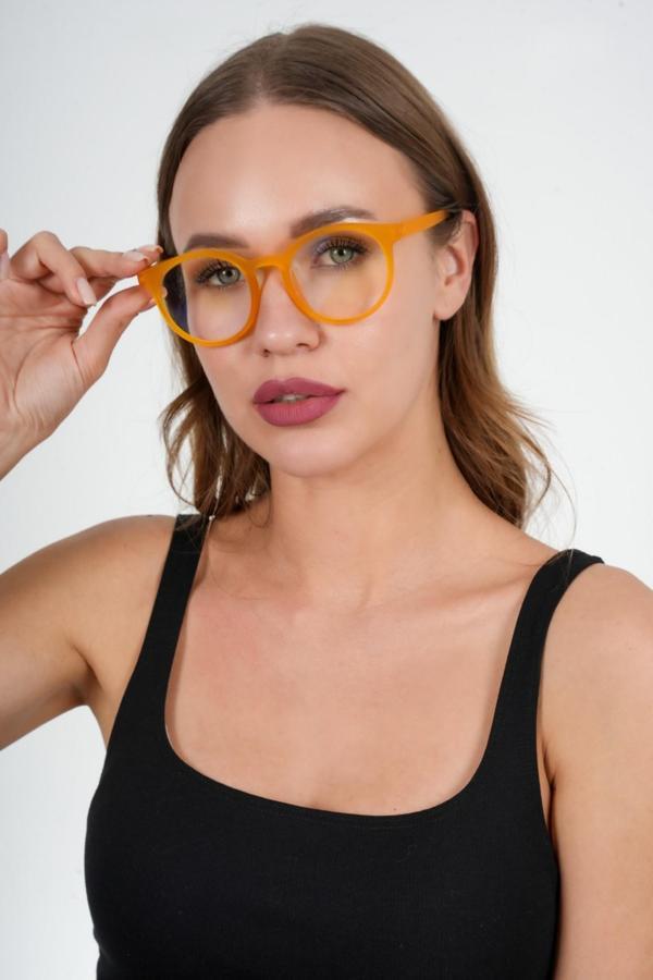 Yuvarlak Turuncu Olivier Philippe Mavi Işık Koruyucu Gözlük - Image 1