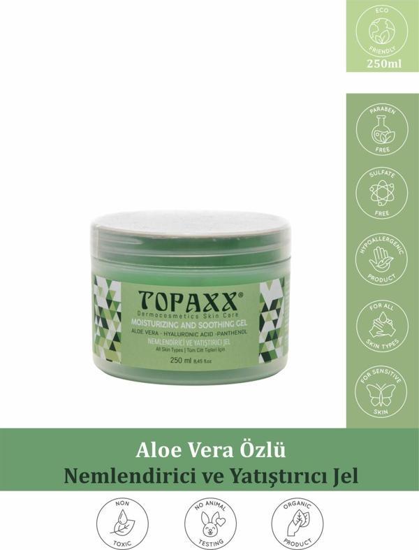Topaxx Güneş Sonrası Nemlendirici Ve Yatıştırıcı Aloe Vera Jel 250 ml - Image 1