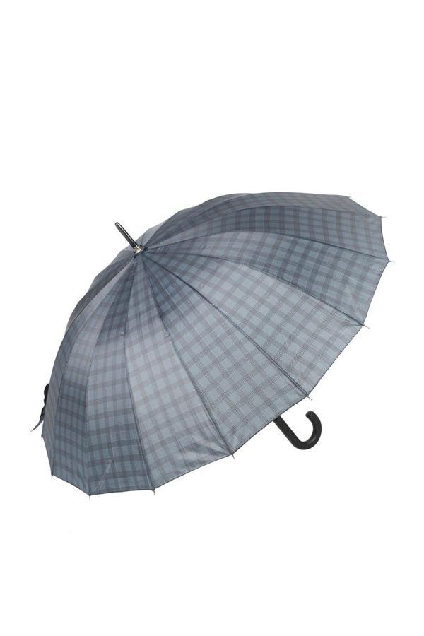 Marlux Rst  Açık Lacivert Ekose Fiber 16 Telli Erkek Baston Şemsiye M21MARRST02R006 - Image 1