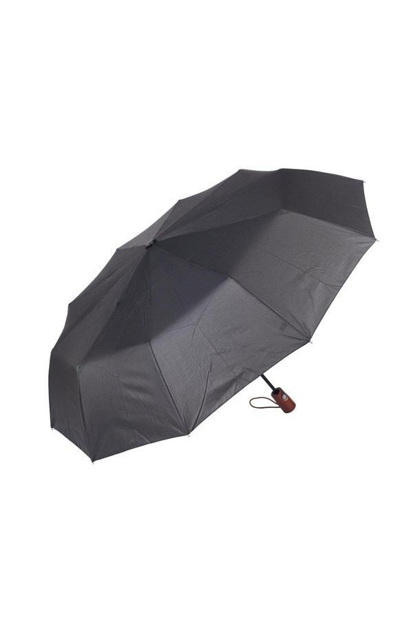 Marlux Siyah Desenli Ahşap Saplı Tam Otomatik Premium Lüks Erkek Şemsiye M21MAR1002MR003 - Image 1