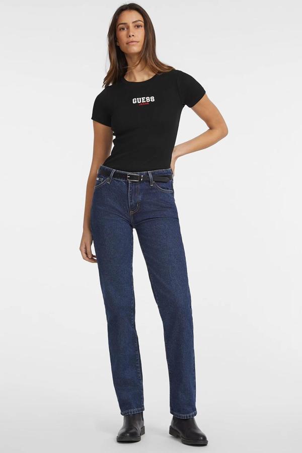 Guess Jeans Kadın Siyah Slim Fit T-Shirt W4YI64KA0H1-JBLK - Image 1