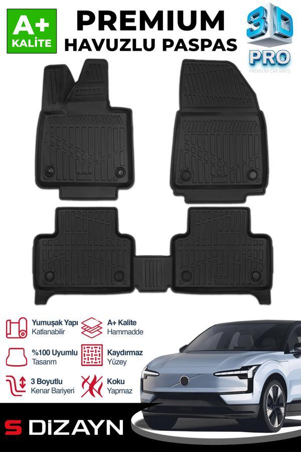 S-Dizayn Volvo EX30 3D Pro Havuzlu Paspas 2025 Üzeri A+ Kalite - Image 1