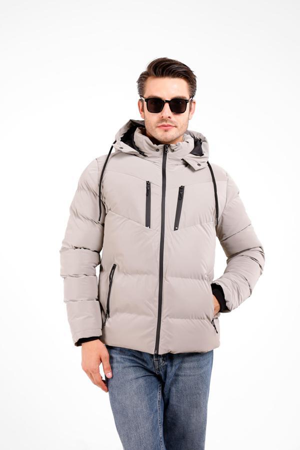 Via İçi Astarlı Su Ve Yağmur Geçirmez Mont - Gri - Image 1