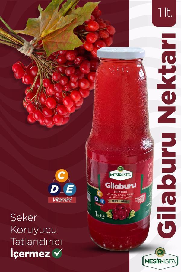 Mesirişifa Gilaburu Nektarı Şeker İlavesiz Organik Gilaburu Suyu 1Lt Meyve Suyu - Image 1