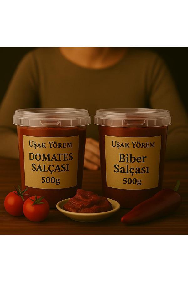 Uşak Yörem Salça Paketi (Domates - Biber) 2X500G - Image 1