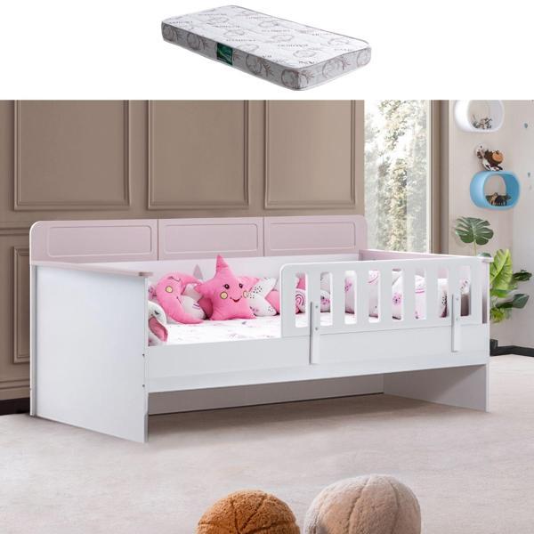 Karyola, Mira Montessori Karyola - Pembe + 1 Adet Comfort Yatak - Image 1