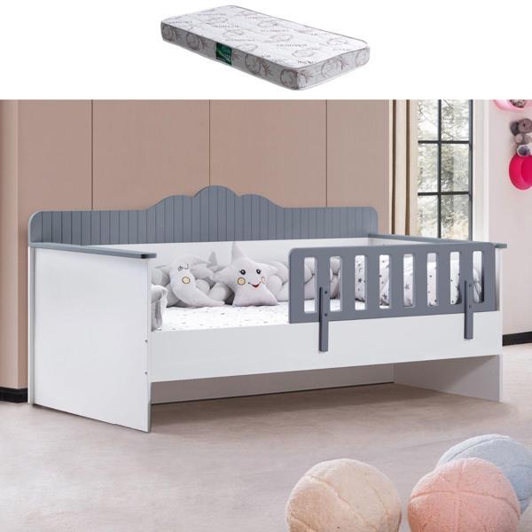 Karyola, Flower Montessori Karyola - Antrasit + 1 Adet Comfort Yatak - Image 1