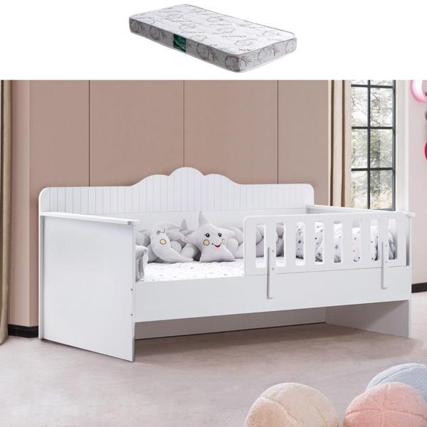 Karyola, Flower Montessori Karyola - Beyaz + 1 Adet Comfort Yatak - Image 1