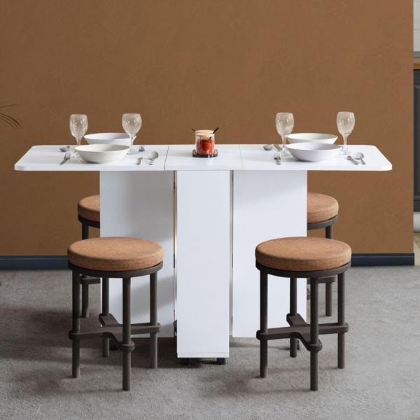 Blesk Mio Katlanabilir Tekerlekli Çok Amaçlı Yemek Masası – Raflı ve Portatif Tasarım - Image 1