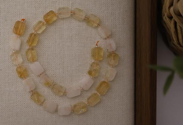 DİKDÖRTGEN KESİM SİTRİN 8X12 MM DOĞAL TAŞ DİZİ- YÜKSEK KALİTELİ DOĞAL TAŞ - Image 1