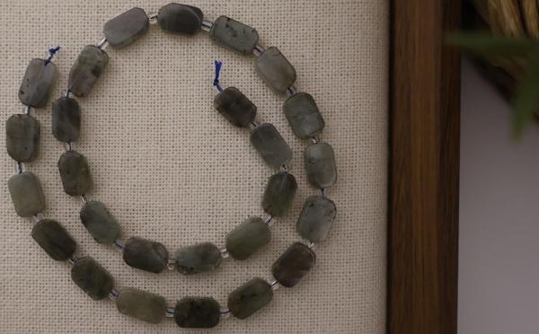 DİKDÖRTGEN KESİM LABRADORİT 8X12 MM DOĞAL TAŞ DİZİ- YÜKSEK KALİTELİ DOĞAL TAŞ - Image 1