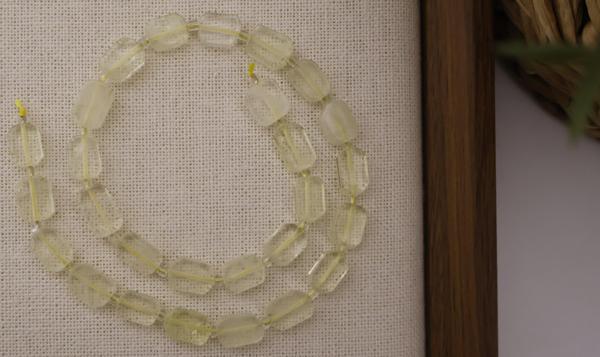 DİKDÖRTGEN KESİM LİMON KUVARS 8X12 MM DOĞAL TAŞ DİZİ- YÜKSEK KALİTELİ DOĞAL TAŞ - Image 1