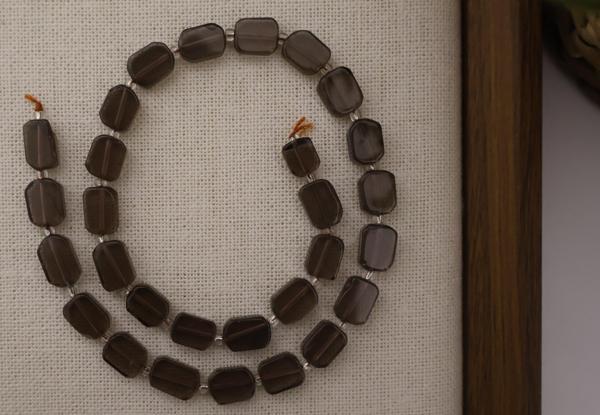 DİKDÖRTGEN KESİM DUMANLI KUVARS 8X12 MM DOĞAL TAŞ DİZİ- YÜKSEK KALİTELİ DOĞAL TAŞ - Image 1