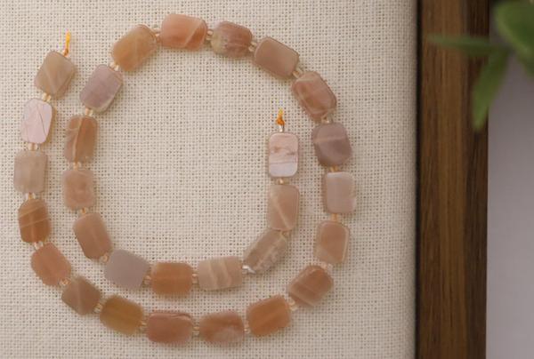 DİKDÖRTGEN KESİM GÜNEŞ TAŞI 8X12 MM DOĞAL TAŞ DİZİ- YÜKSEK KALİTELİ DOĞAL TAŞ - Image 1