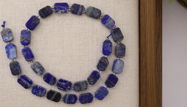 DİKDÖRTGEN KESİM LAPİS 8X12 MM DOĞAL TAŞ DİZİ- YÜKSEK KALİTELİ DOĞAL TAŞ - Image 1