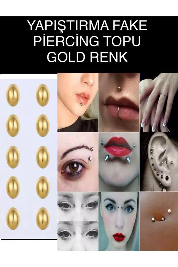 Ares Collection Yapıştırma 10 Adet Fake Kaş Göbek Dudak Burun İçin Piercing Topu - Image 1