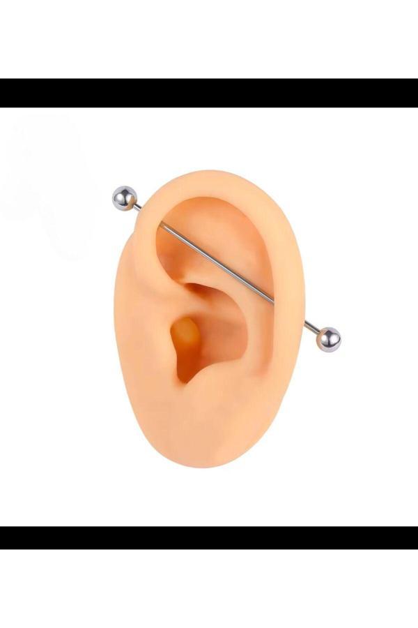 Ares Collection G23 Titanium ( Titanyum ) Klasik Basıc İndustrial Köprü Piercingi - Image 1