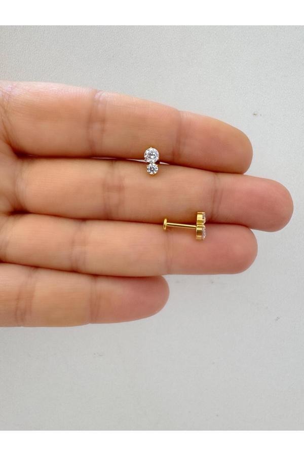 Ares Collection 1 Adet G23 Titanium ( Titanyum ) Tragus Helix Kıkırdak Uyumlu Piercing - Image 1