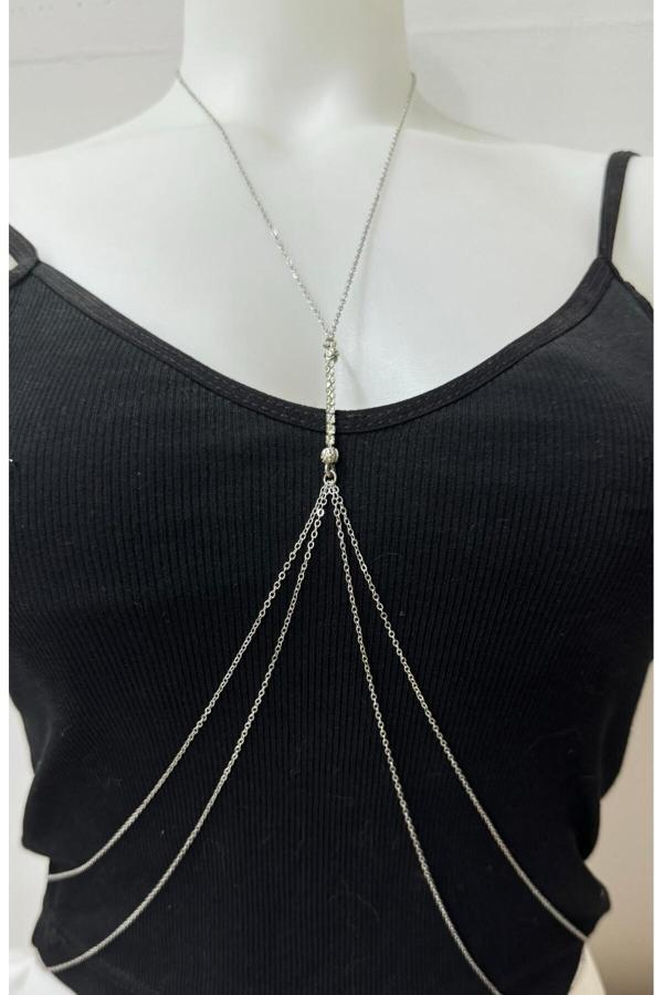 Ares Collection Kolyeli  Su Yolu Detaylı Bel Zincirli Vucut Aksesuarı - Image 1