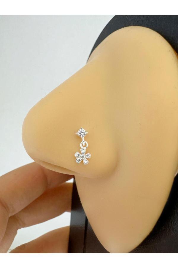 Ares Collection 925 Ayar Gümüş Zirkon Taşlı Sallantılı  Çiçekli  Hızma - Image 1
