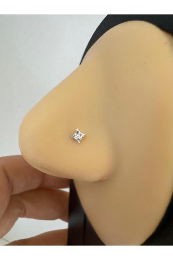 Ares Collection 925 Ayar Gümüş Zirkon Taşlı Minimal Çiçekli  Hızma - Image 1