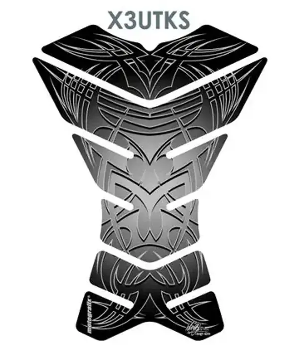 Motografix Ultra Tribal Black/Silver X3 Tankpad - Image 1
