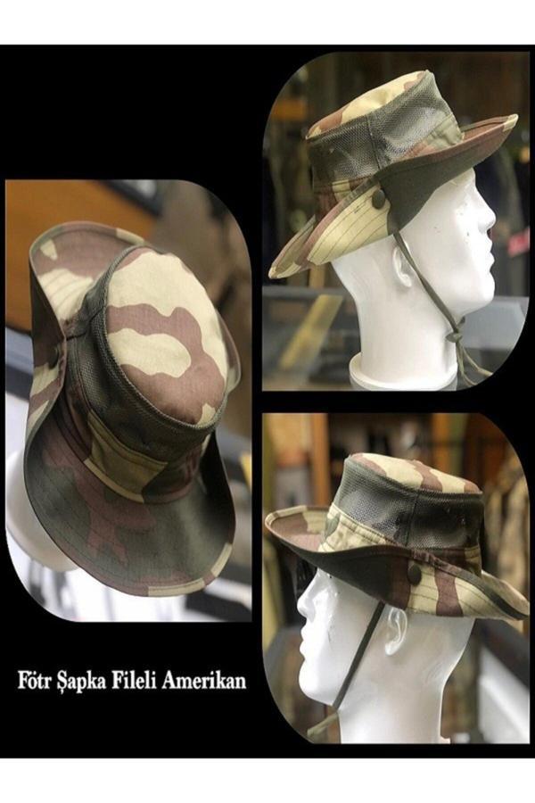 AZHEK Safari Kamuflaj Fötr Şapka - Image 1