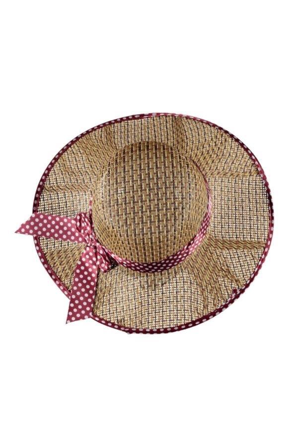 Pandoli Kadın Kurdaleli Hasır Fötr - Image 1