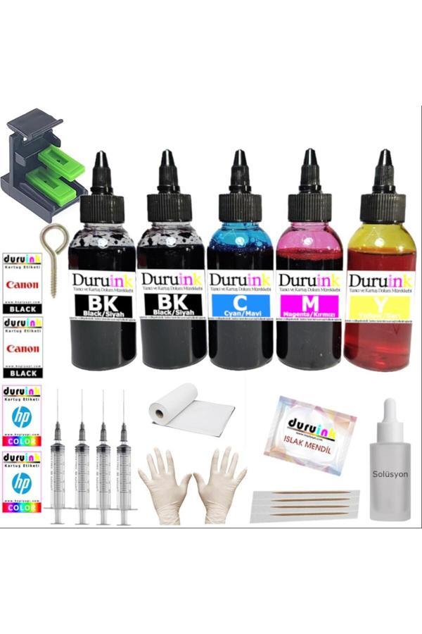 Durucopy Duruınk Cnon Mg2550S, Mg2551S, Mg2556S (Pg-545 Cl-546) Kartuş Dolum Seti  5 Li Set 5X100Ml Mürekkep - Image 1