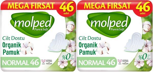 Molped Pure&Soft Hijyenik Ped Normal 92 (2PK*46) Adet Mega Pk - Image 1