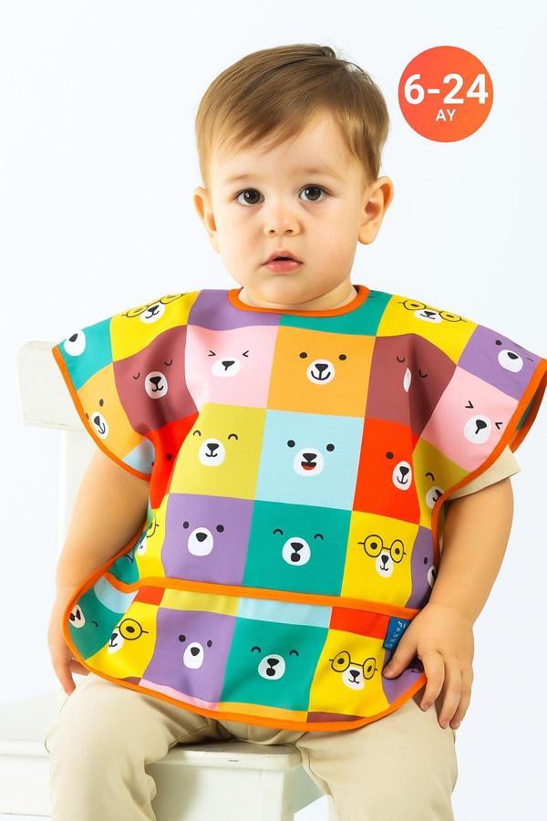 Anp Moda Tasarım	 Sıvı Geçirmez Mama ve Aktivite Önlüğü 0-24 Ay Bebekler İcin Pratik Önlük - Image 1