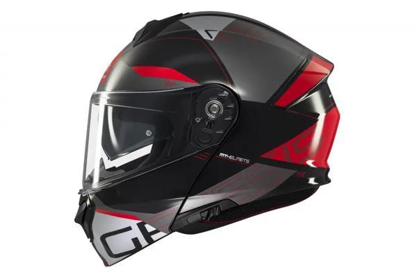 KASK MT GENESİS SV ATEMPO B15 ÇENE AÇILIR PARLAK KIR/BEYAZ - Image 1
